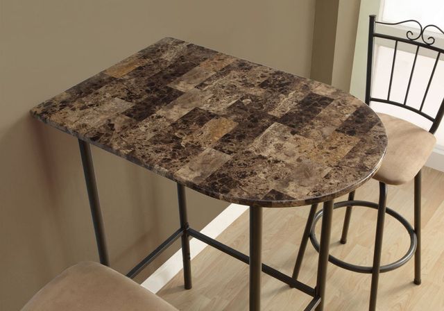 Monarch Specialties Inc. 24"X 36" Espresso Marble-Look Bar Table-3