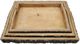 A & B Home Nakato 3-Piece Brown Wood Bark Serving Tray Set-0