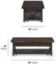 Flexsteel® Carpenter Dark Brown Lift-Top Coffee Table with Black Base-3