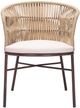 Zuo® Modern Freycinet 2-Piece Brown/Natural Steel Outdoor Dining Arm Chair Set-1