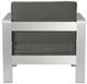 Zuo® Modern Cosmopolitan Gray/Silver Aluminum/Olefin Outdoor Armchair-3