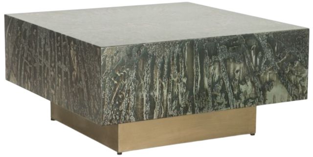 Home Trends & Design Mojave Desert Patina Coffee Table with Brass Base-0