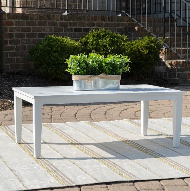 Linon Calabash White Aluminum Outdoor Coffee Table-1