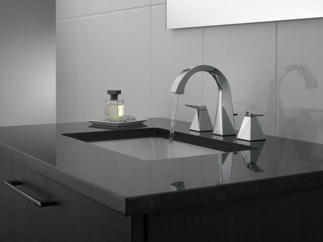 Delta Trillian™ Lumicoat® Chrome 7" 2-Handle Widespread Bathroom Faucet with Drain-2