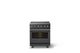 Viking® 5 Series 30" Cast Black Pro Style Induction Range with Brushed Brass Trim-3