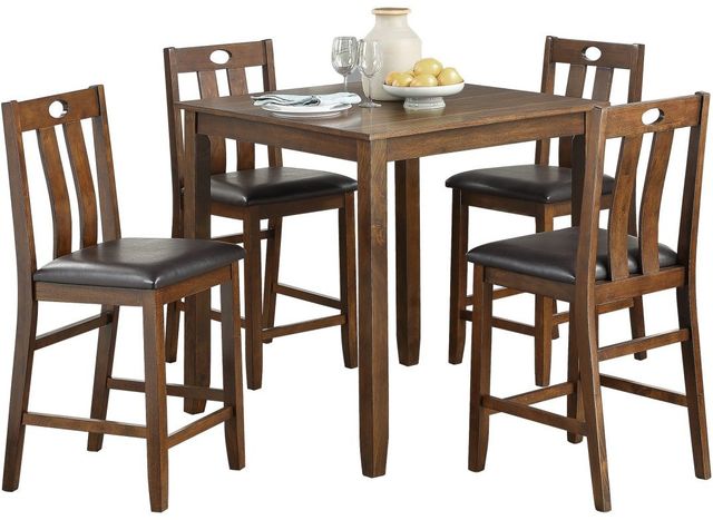 Mazin Furniture Weston 5-Piece Brown Pack Counter Height Set-1