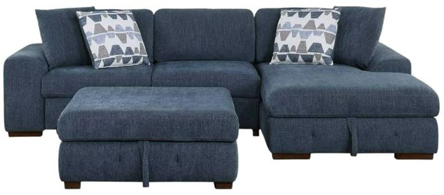 Homelegance® Raife 3-Piece Blue Sleeper Sectional with Right Chaise and Ottoman-2