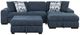 Homelegance® Raife 3-Piece Blue Sleeper Sectional with Right Chaise and Ottoman-2