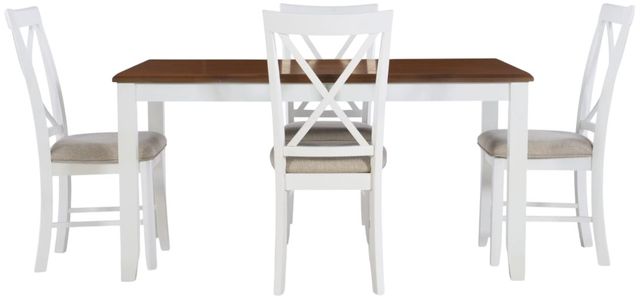 Powell® Jane 5-Piece Honey Brown/Vanilla White Dining Set-1