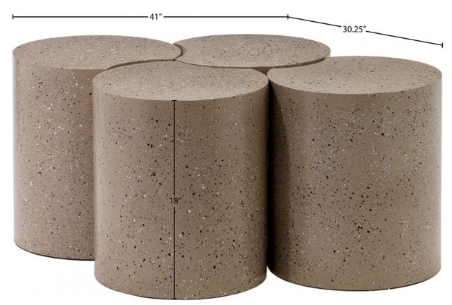 Meridian Furniture Dimple 4-Piece Taupe 18'' Modular Nesting Coffee Table Set-3