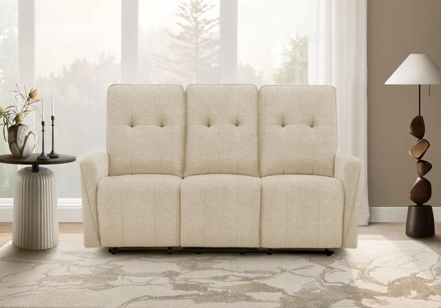 Monarch Specialties Inc. Beige 70" Small Power Reclining Sofa with USB Ports-1