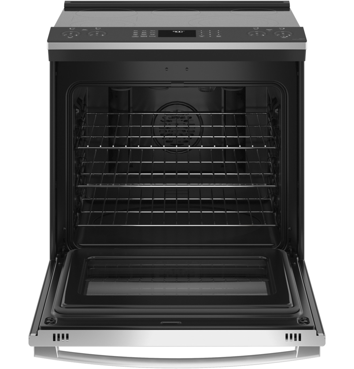 GE Profile - 30" Smart Slide-In Electric Convection Fingerprint Resistant Range - Stainless Steel