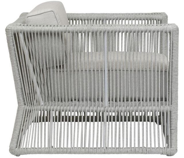 Sunset West Miami Silver Gray Aluminum/Olefin Rope Outdoor Club Chair with Echo Ash Cushion-2