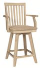 John Thomas Furniture® Customizable Select Mission 24" Arm Swivel Stool-0