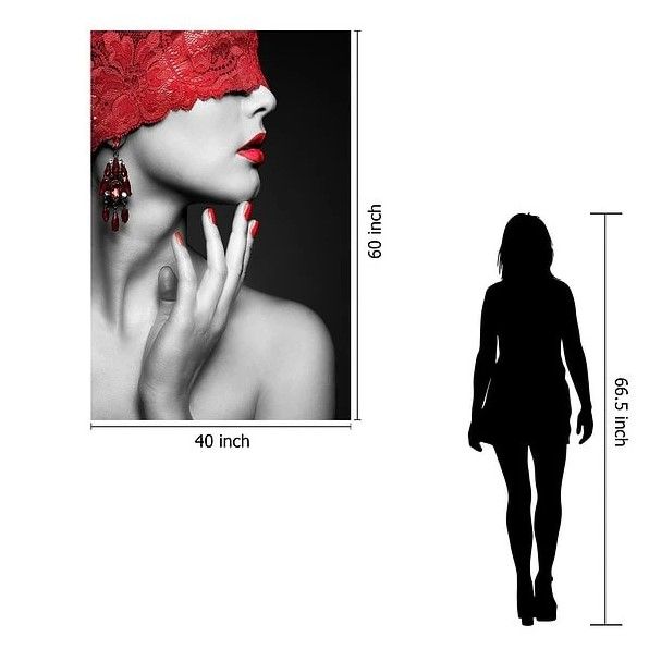 Classy Art Red Lace Wall Art-2