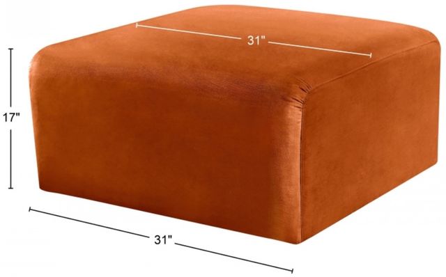 Meridian Furniture Arc Cognac Velvet Ottoman-2