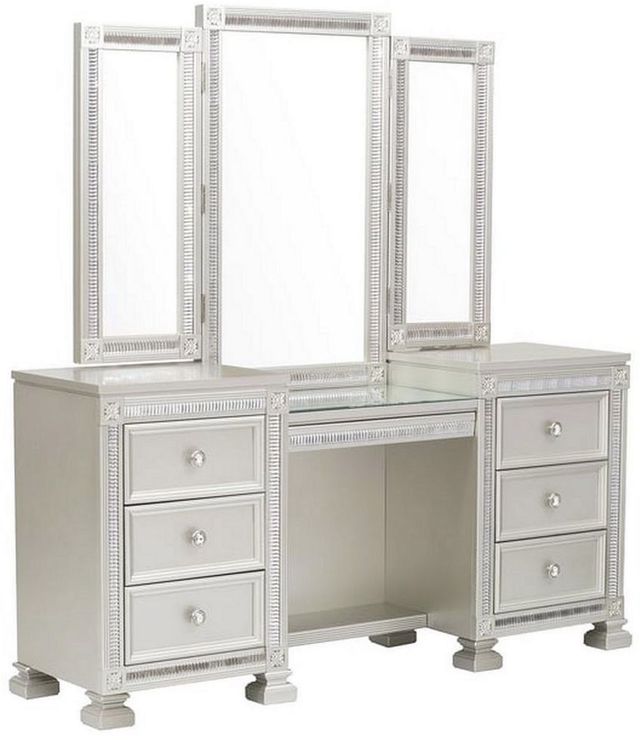 Mazin Furniture Bevelle Silver Vanity Table-0