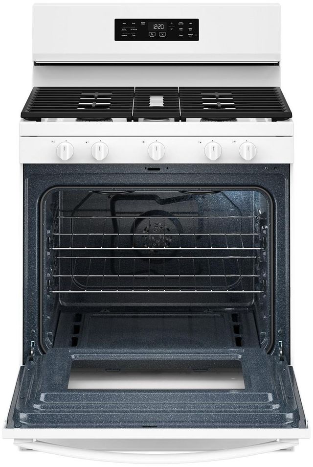 Whirlpool® 30" White Freestanding Gas Range with Air Cooking Technology and Steam Clean-1