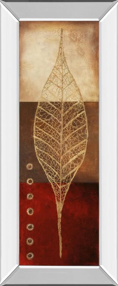 Classy Art Fossil Leaves Il by Patricia Pinto Mirror Framed Wall Art-0