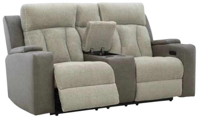 Signature Design by Ashley® Stately Check Sisal Power Reclining Loveseat with Headrest-1