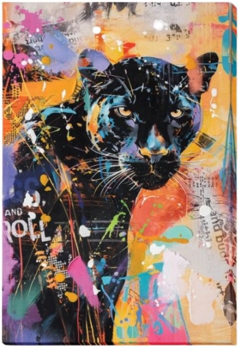 Classy Living Expressive Electrified Urban Panther Wall Art-3
