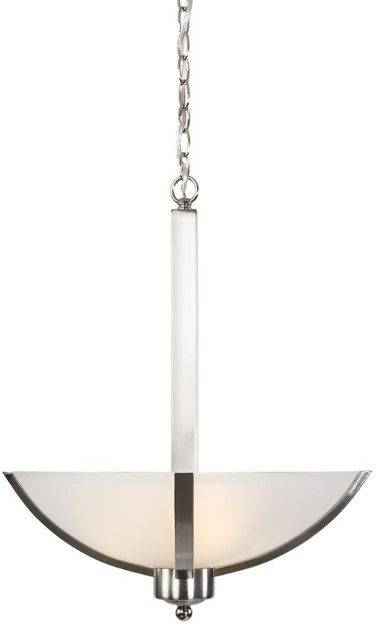 YHD Alta Peak Acid Washed/Satin Steel 3-Light Bowl Chandelier-2