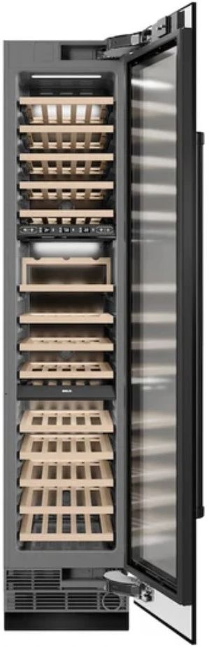 ZLINE 18" 9.0 Cu. Ft. Triple Zone 68 Bottle Right Hinge Column Wine Cooler in Black Stainless Steel-1
