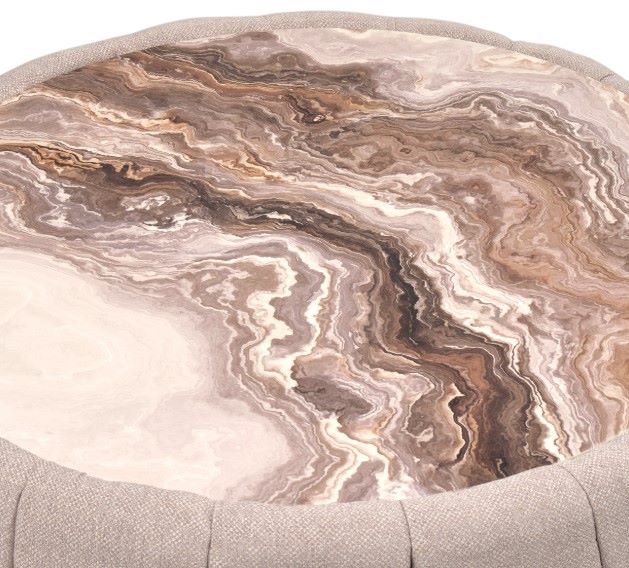 Michael Amini® Lucca Beige Cocktail Table with Silver Base-3