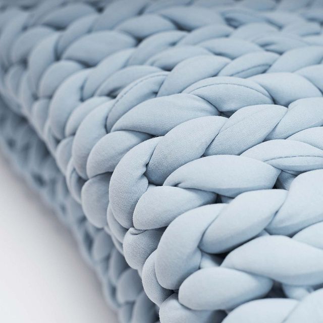 Hush Knit Dusty Blue Weighted Blanket-1