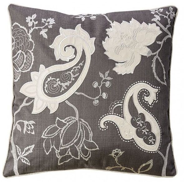 Furniture of America® Nana Dark Gray Throw Pillow-0