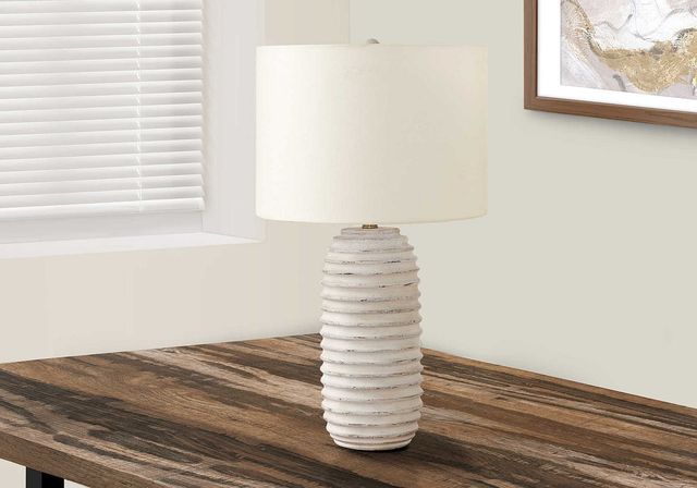 Monarch Specialties Inc. 28"H Cream Resin Table Lamp-4
