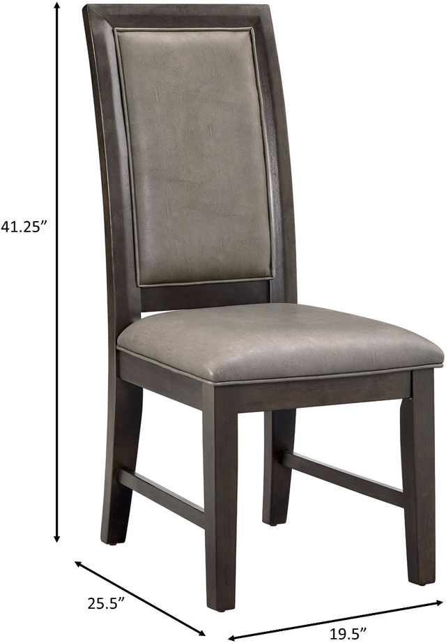 Crown Mark Jeffries 2-Piece Dark Brown/Gray Dining Side Chair Set-2