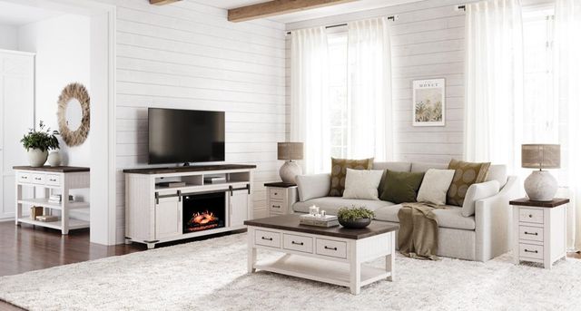 Jofran Inc. Madison County Harris Barnwood Console Table with Vintage White Base-1