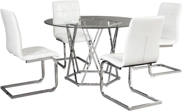 Signature Design by Ashley® Madanere 5-Piece White/Chrome Dining Set-0