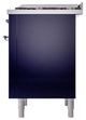 Ilve® Nostalgie II Noblesse 36'' Midnight Blue Pro Style Dual Fuel Range with Chrome Trim-3