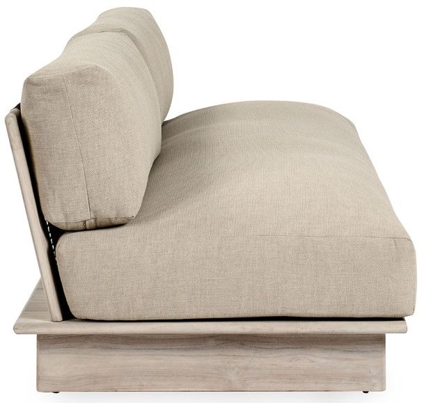 Classic Home Livia Taupe Fabric/Wood Outdoor Sofa-3