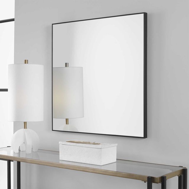 Uttermost® Alexo Matte Black Square Mirror-1