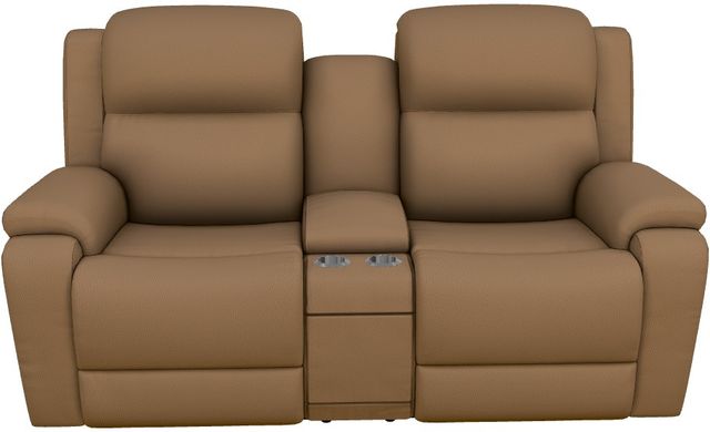 La-Z-Boy® Dorian Camel Manual Reclining Loveseat with Console-1