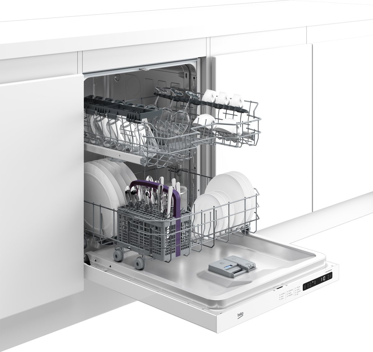 Beko slimline dishwasher orders white