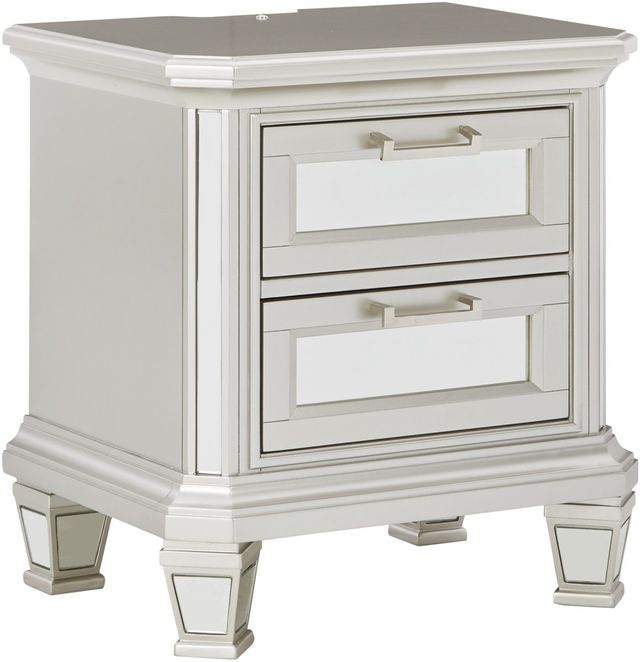 Signature Design by Ashley® Lindenfield 6-Piece Silver Queen Upholstered Panel Bed Set-2