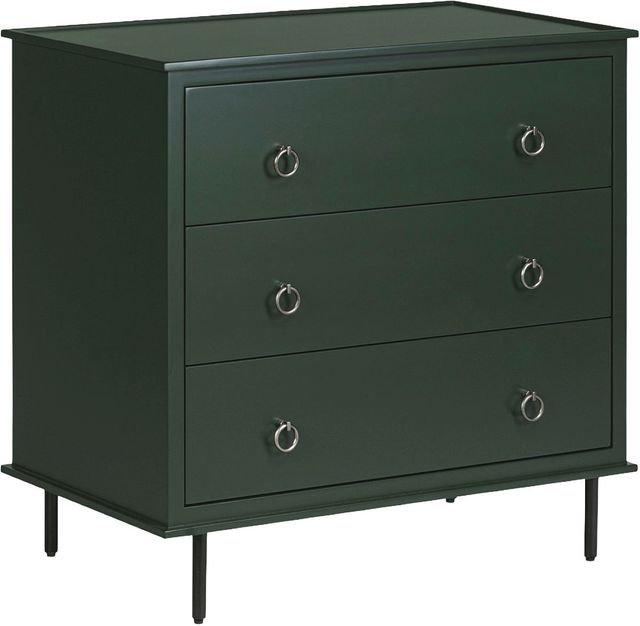 Moe's Home Collection Reagan Deep Green 3-Drawer Nightstand -0