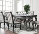 Furniture of America® Amina 7-Piece Glass Top Dining Table Set with Gray Legs-2