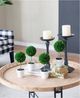 A & B Home 4-Piece Green Faux Topiaries with Cream Pot Set-2