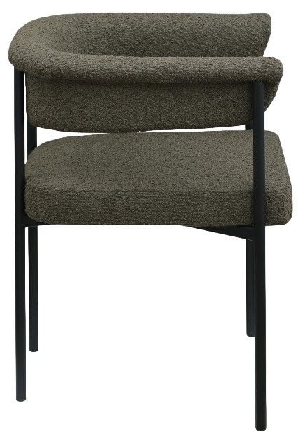 Meridian Furniture Malin Olive Boucle Upholstered Dining Arm Chair-2