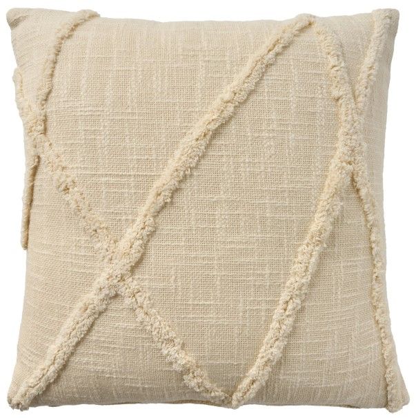 Nourison Home™ Mina Victory Lifestyle Ivory Distressed Diamond 18"x18" Throw Pillow-0