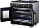 FORNO® Capriasca Series Alta Qualita 36" Black Pro Style Dual Fuel Range-5