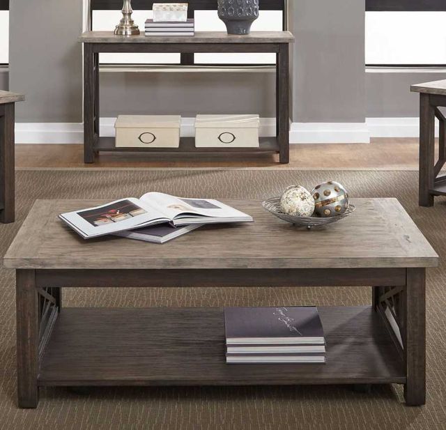 Liberty Furniture Heatherbrook Ash Cocktail Table with Charcoal Base-1