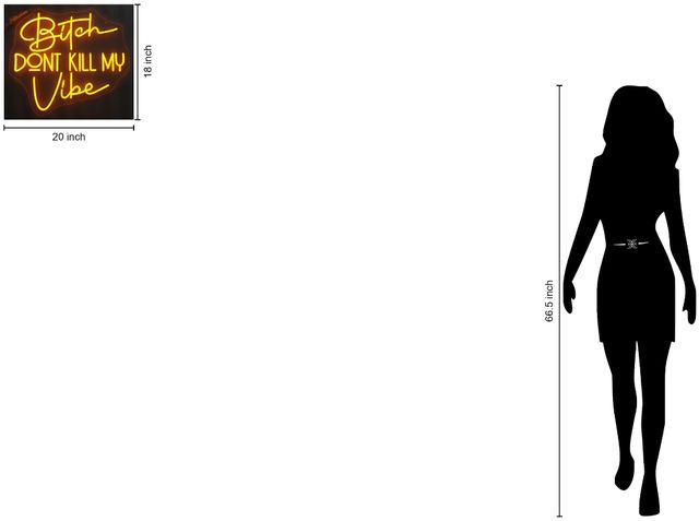 Classy Living Enlightened Neon Bitch Don't Kill My Vibe Wall Art-2