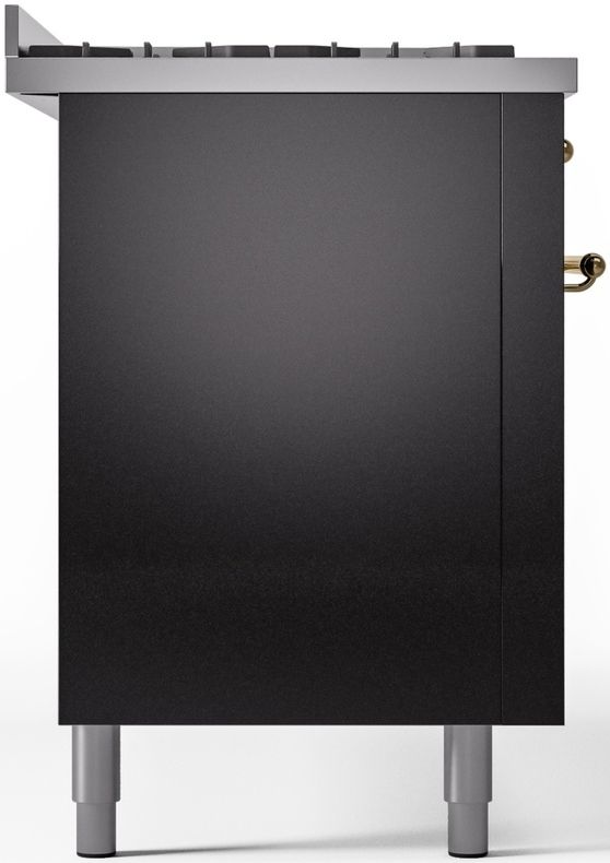 Ilve® Nostalgie II Series 60" Glossy Black Pro Style Dual Fuel Range-3