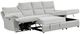 Global Furniture USA U3822 3-Piece Ice/Light Gray Power Reclining Sectional with Chaise and Pull Out Sofa Bed-1